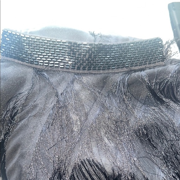 Black Cocktail Skirt with Feathered Texture - Picture 6 of 7